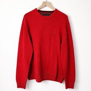 Tommy Hilfiger Red Crewneck Cotton Sweater – Men’s‎ XL